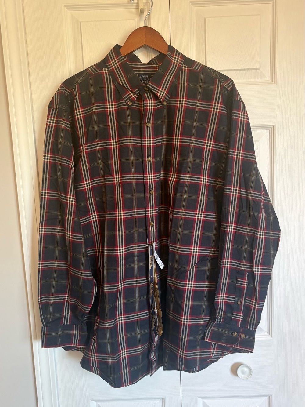 NEW Brooks Brothers Men's XL Original Polo Red/Green Plaid Shirt Supima Cotton